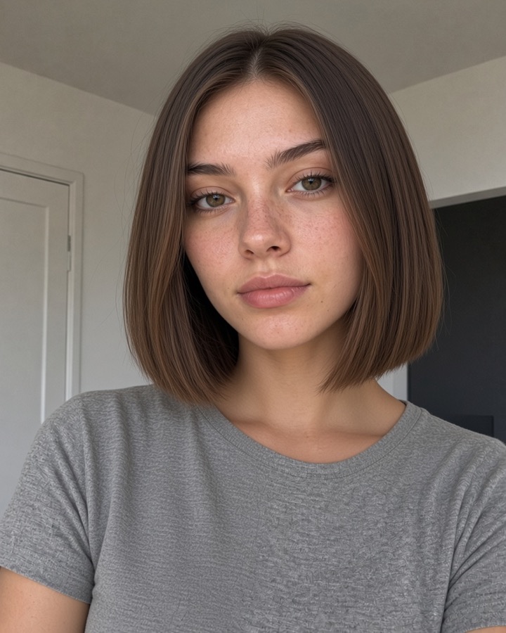 The same woman with a bob